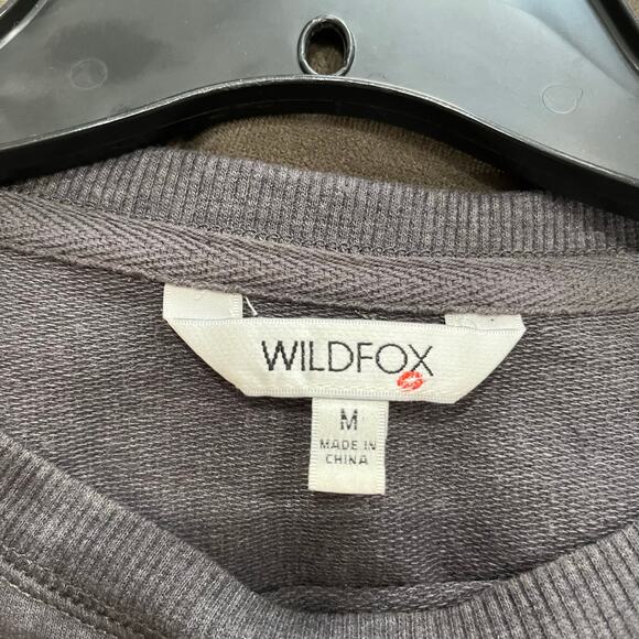 Wildfox Gray Easy Does It Rainbow Women's Sweatshirt Crew Neck Pullover Sz M - Picture 7 of 8